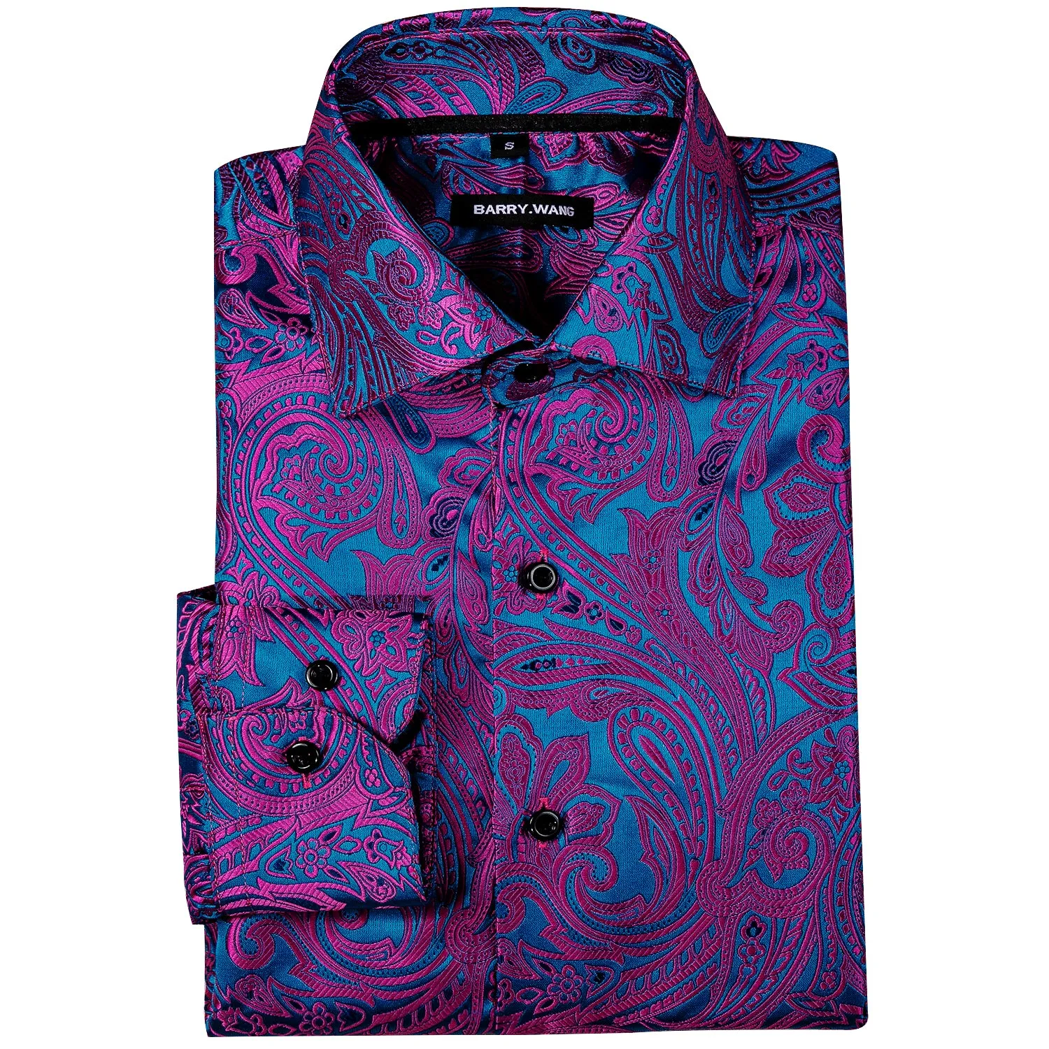 Barry.wang Blue Purple Floral Shirt