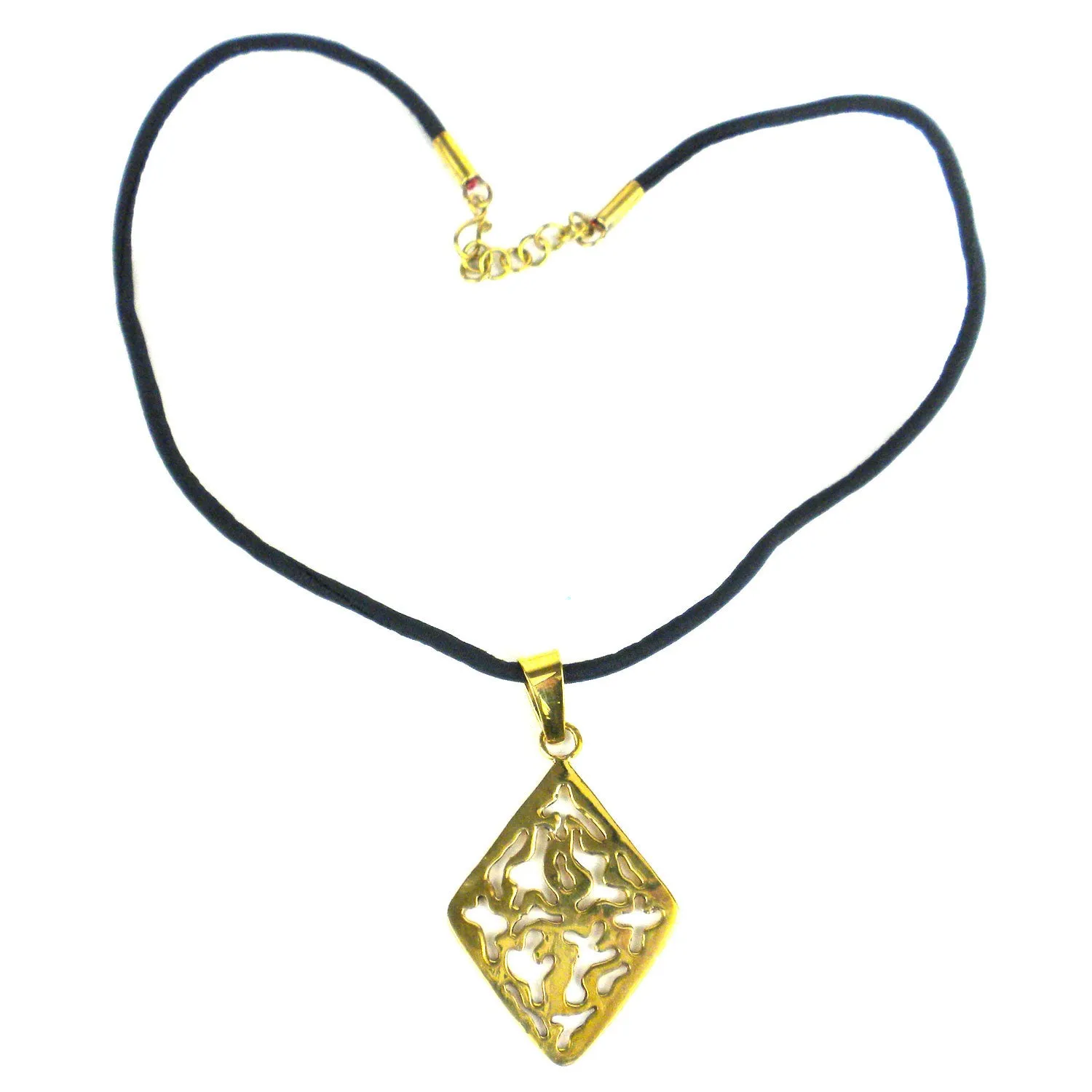 Bomb Shell Diamond-Shaped Pendant on Cord Craftworks Cambodia