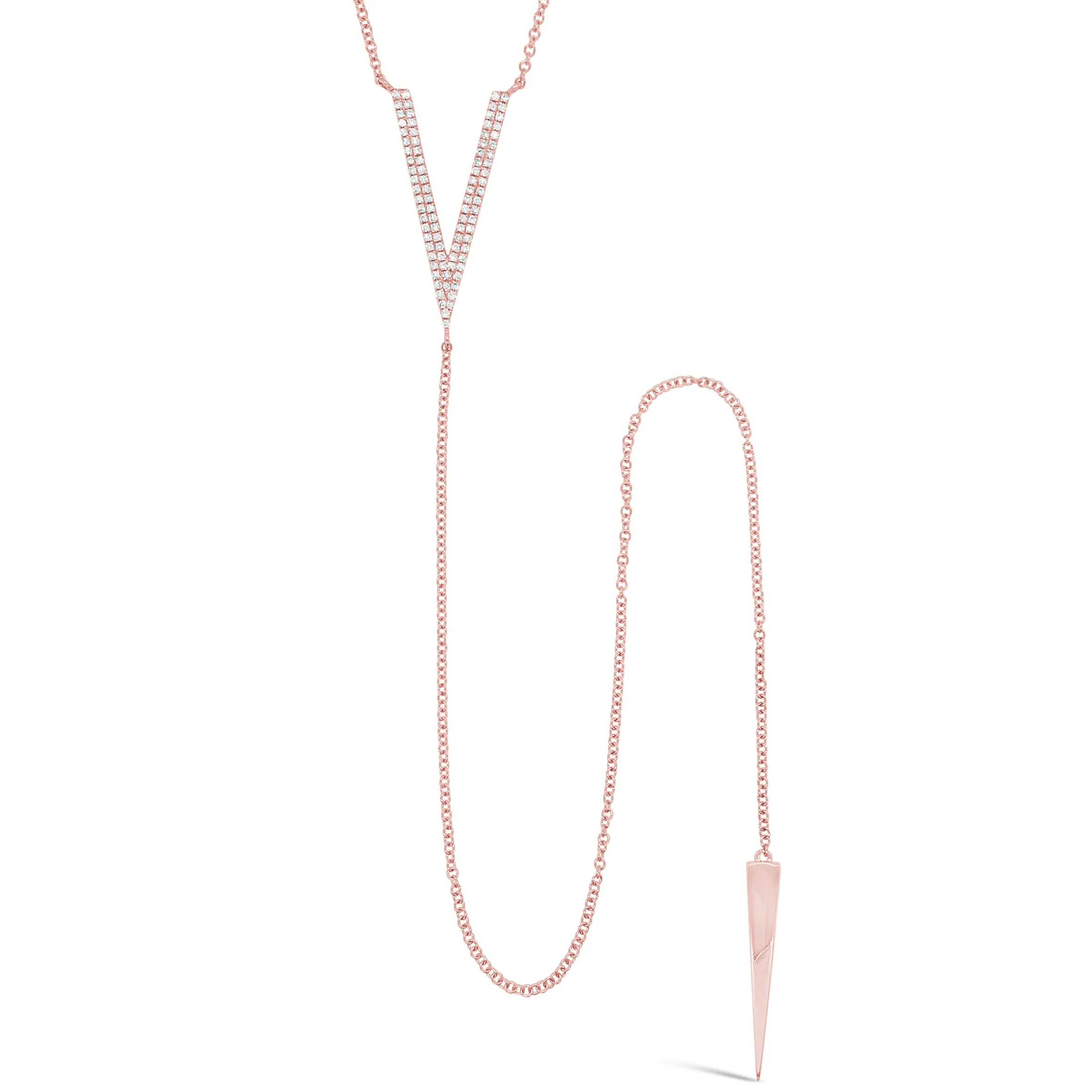 Diamond 'V' Lariat Necklace
