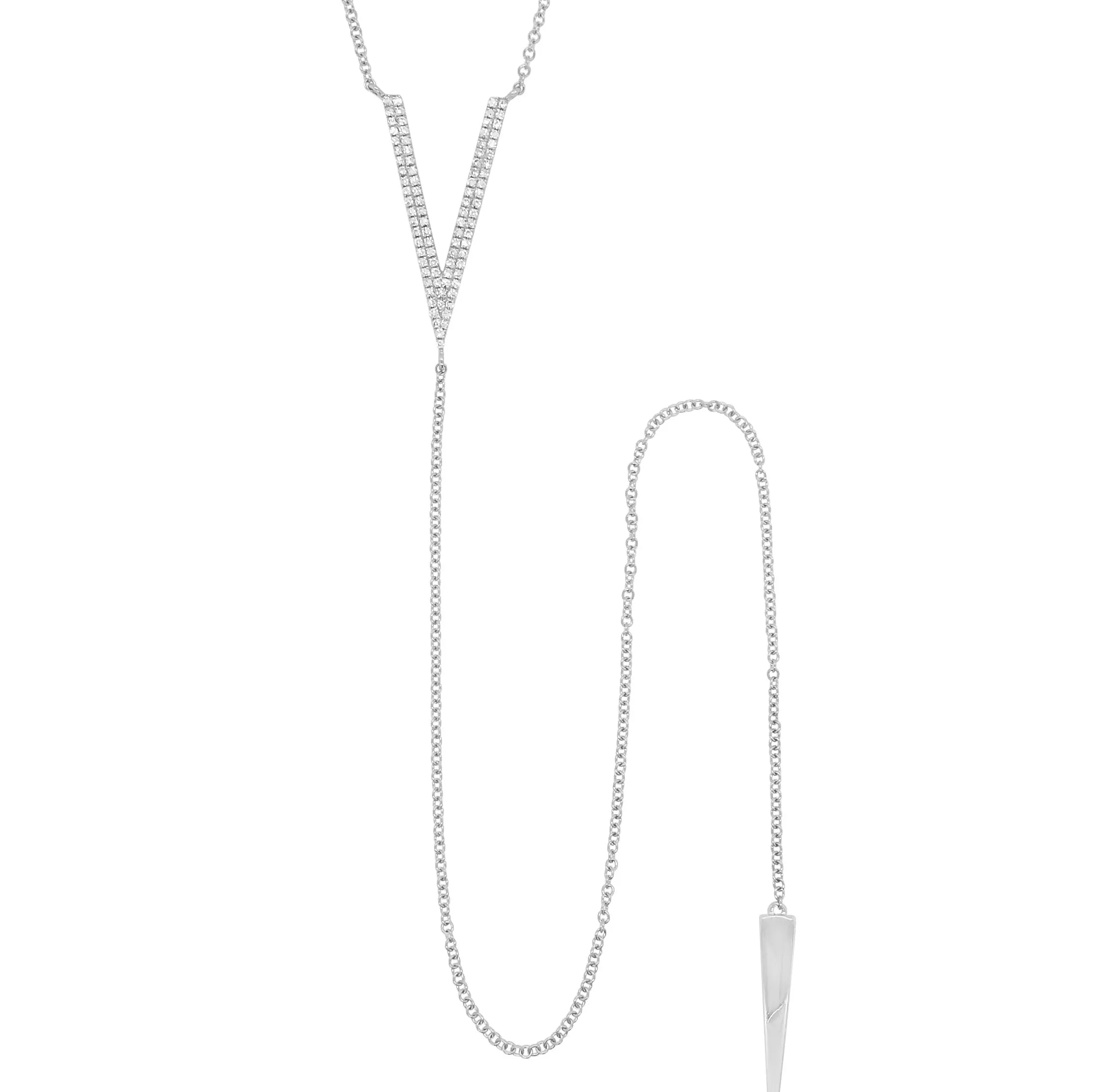 Diamond 'V' Lariat Necklace