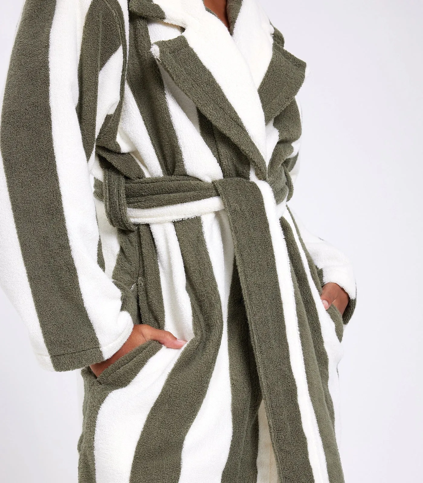 Hommey Robe - Matcha Stripes