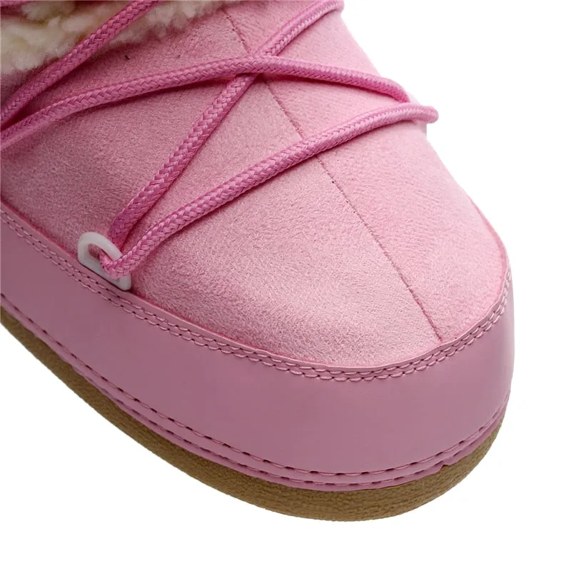 Kawaii Aesthetic Coquette Womens Pink Winter Boots
