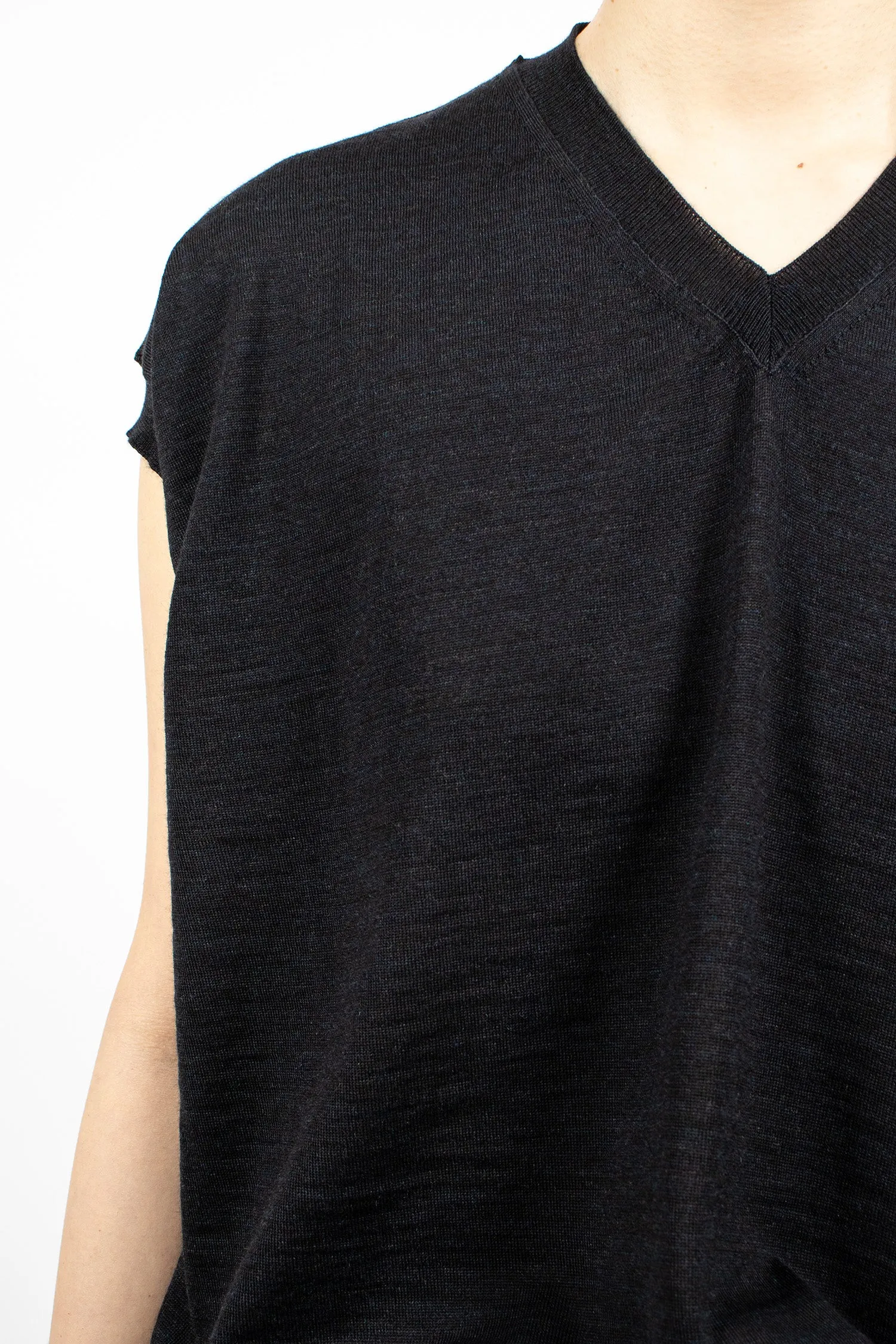 Munich Knit Vest Dark Navy Melange