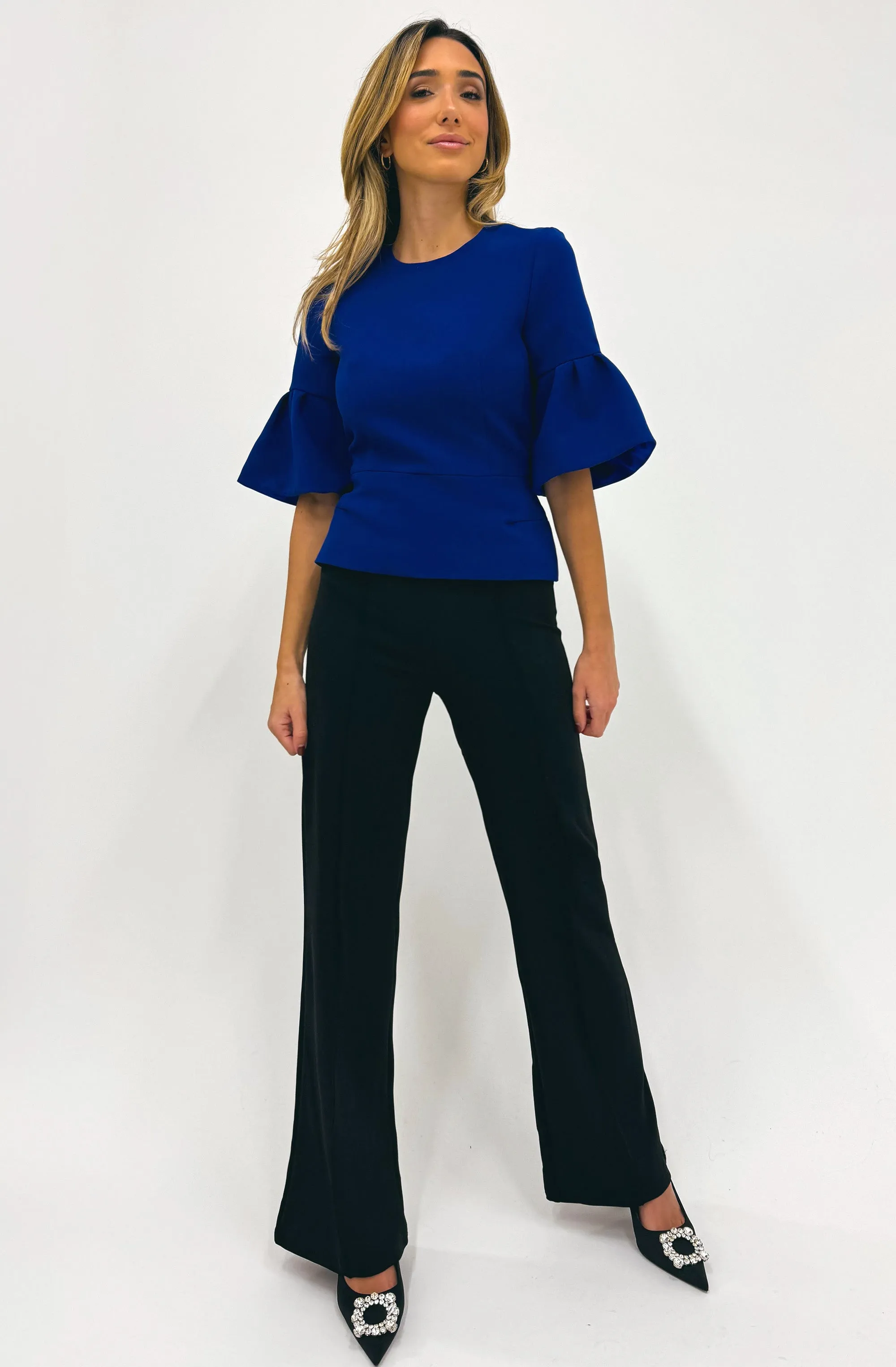 Peplum top with Ruffle Sleeves