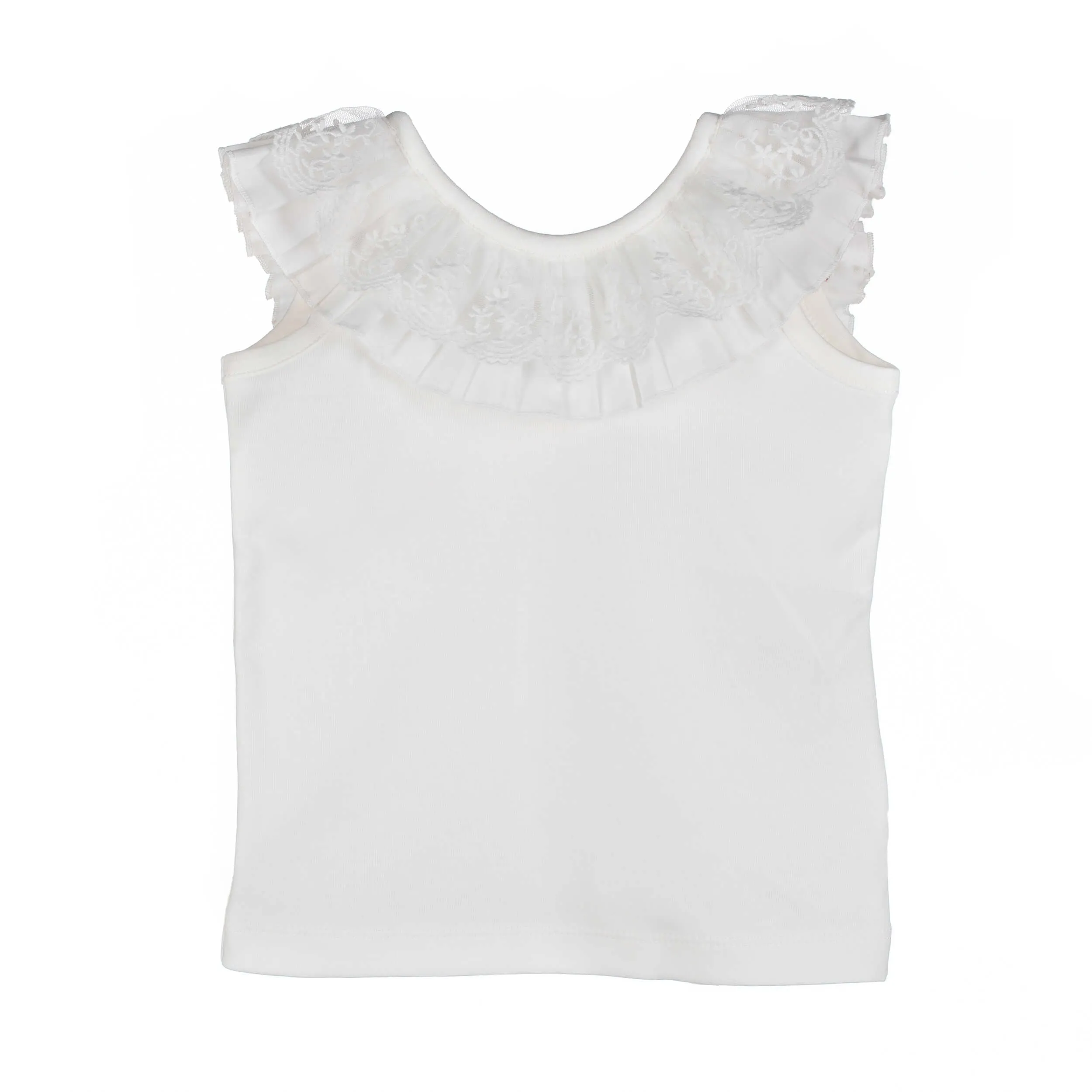 Sleeveless Lace Frill Top - Ivory (6M)