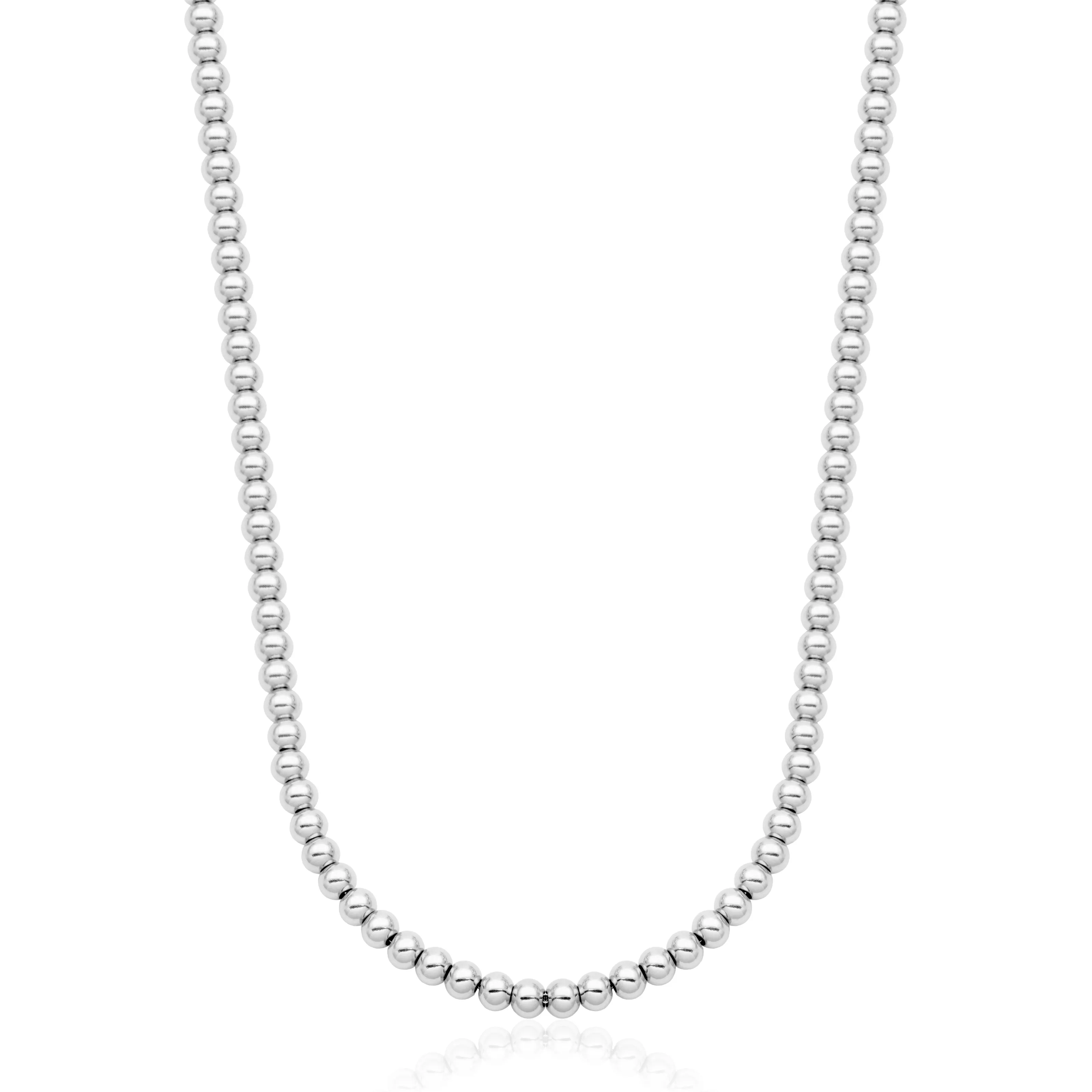 Steelx Stainless Steel 4mm High Polished Ball 18" Necklace