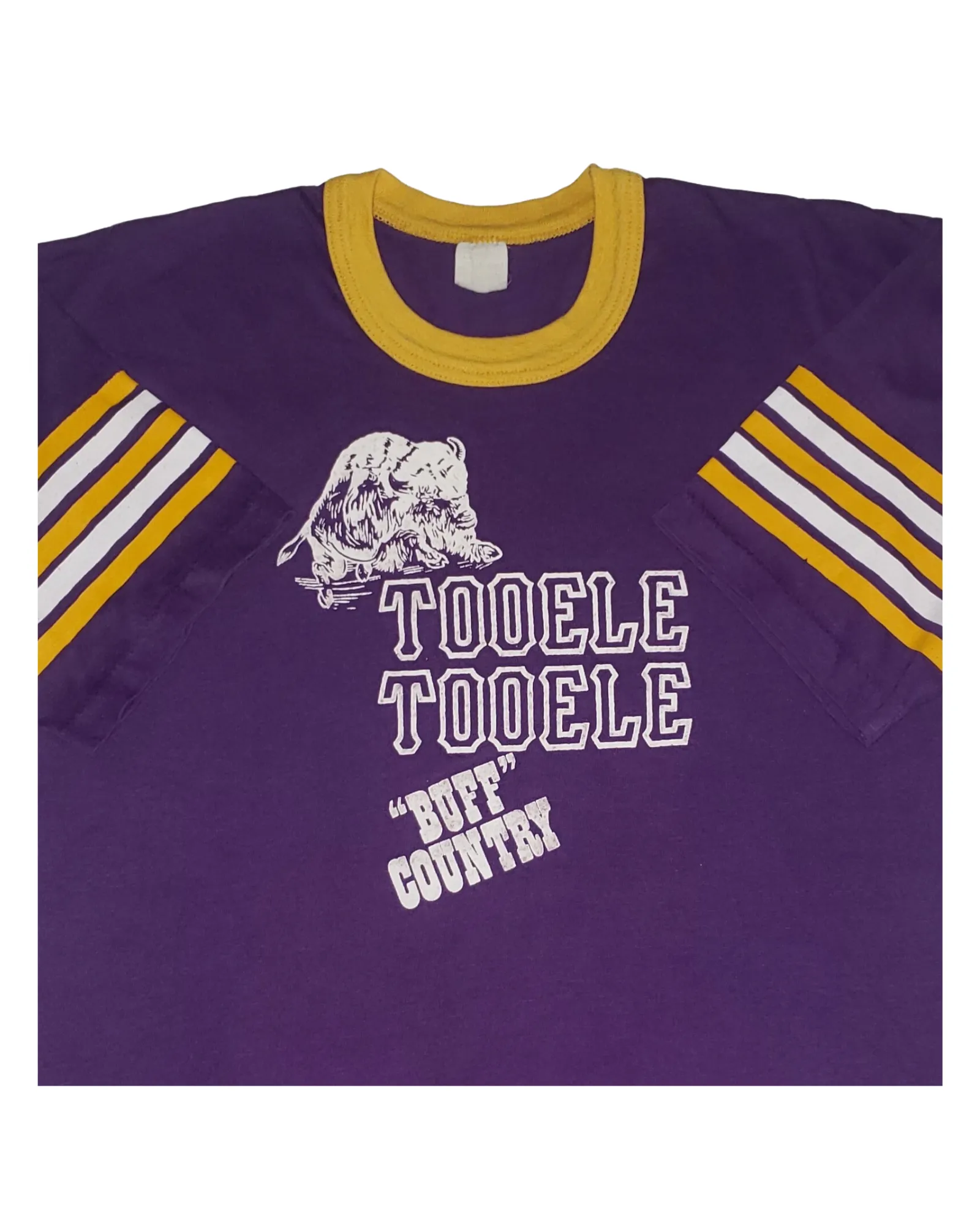 Vintage Utah State University Tooele Buffaloes Ringer T-Shirt Lg